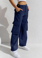 SIENNA | High-Waist Wide-Leg Cargo Denim Jeans for Women