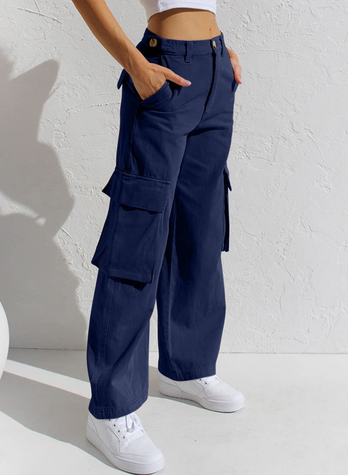 SIENNA | High-Waist Wide-Leg Cargo Denim Jeans for Women
