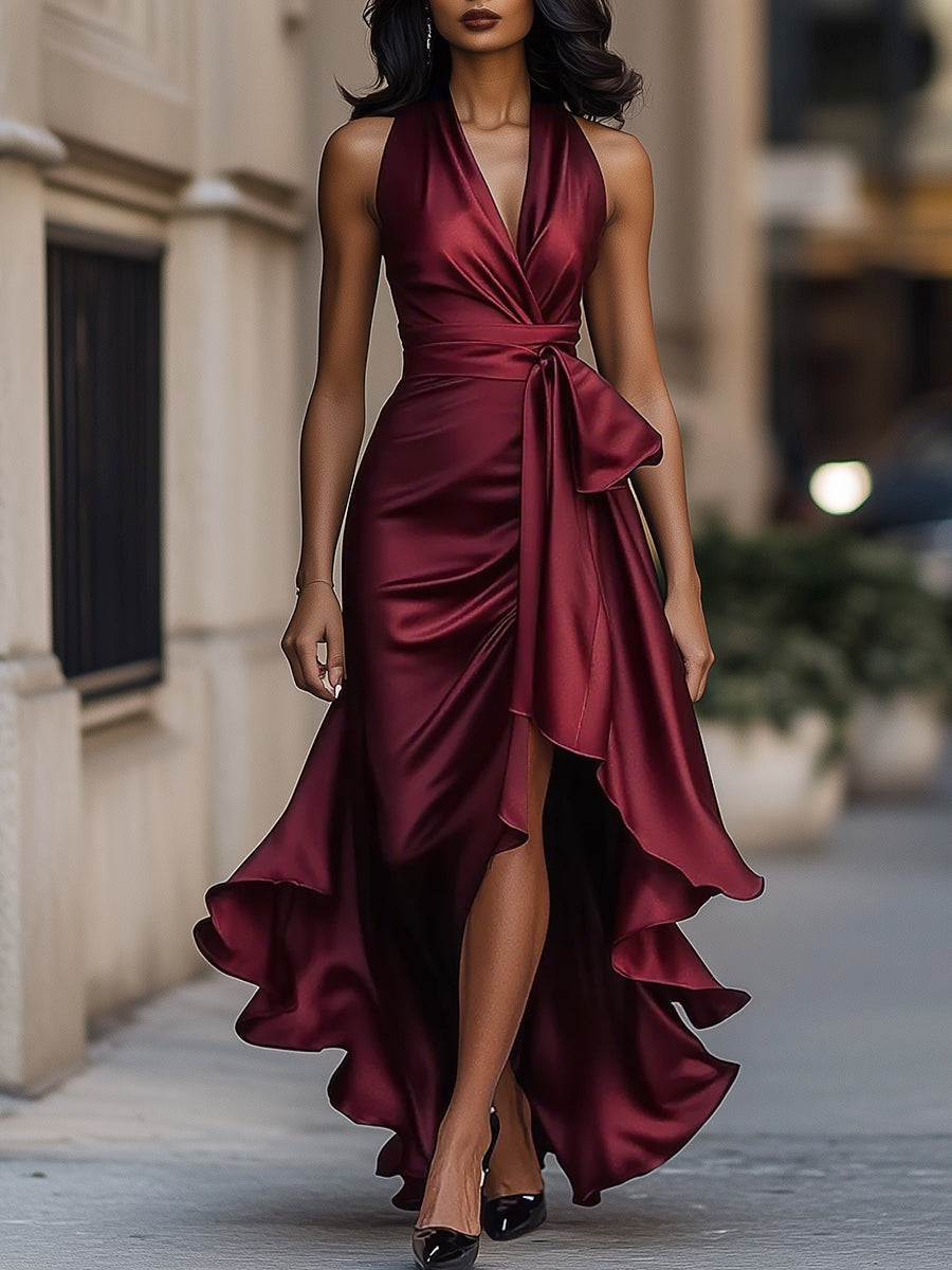 AMELYA | Evening Wrap Maxi Dress