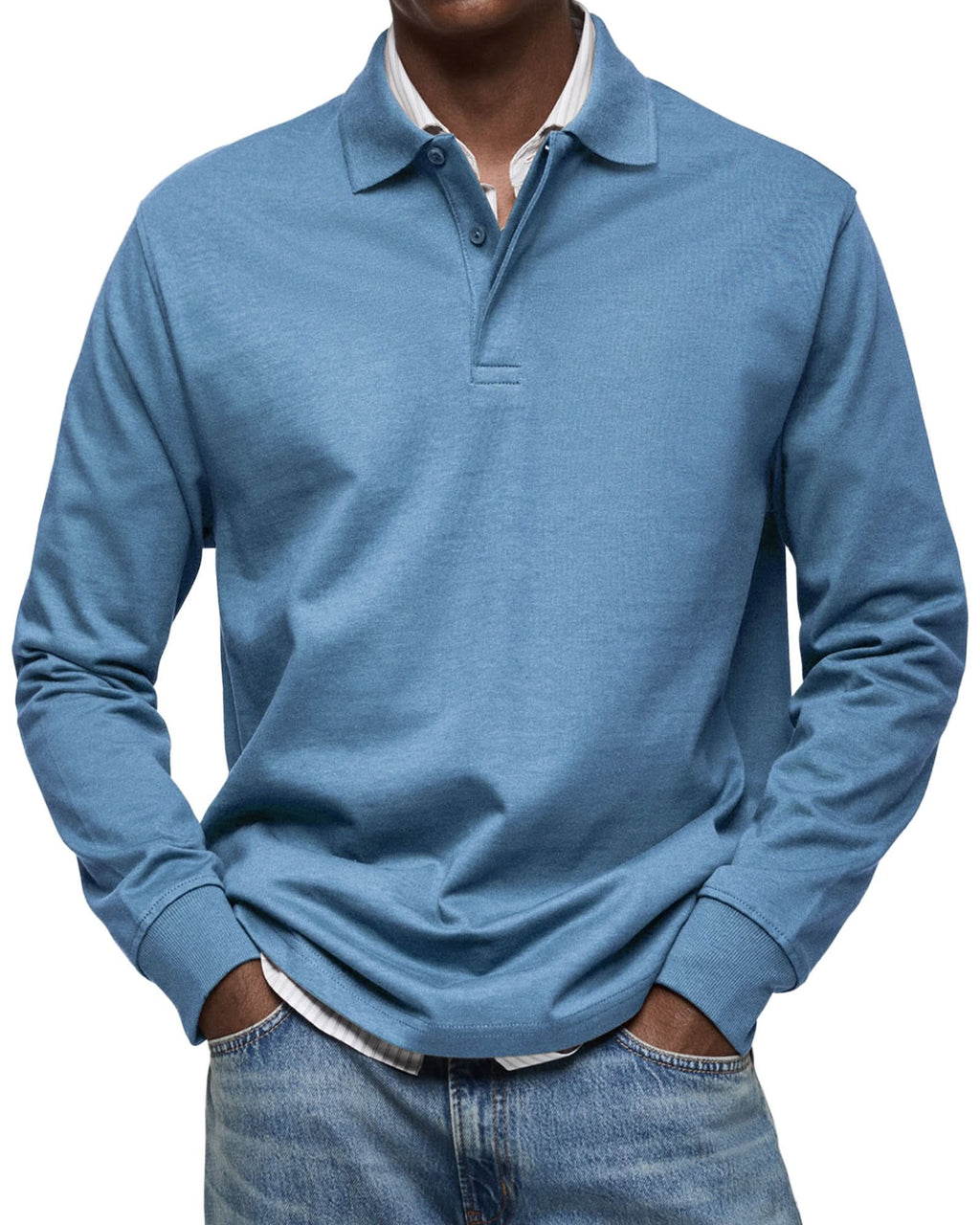 GRANT | Long Sleeve Casual Polo Shirt