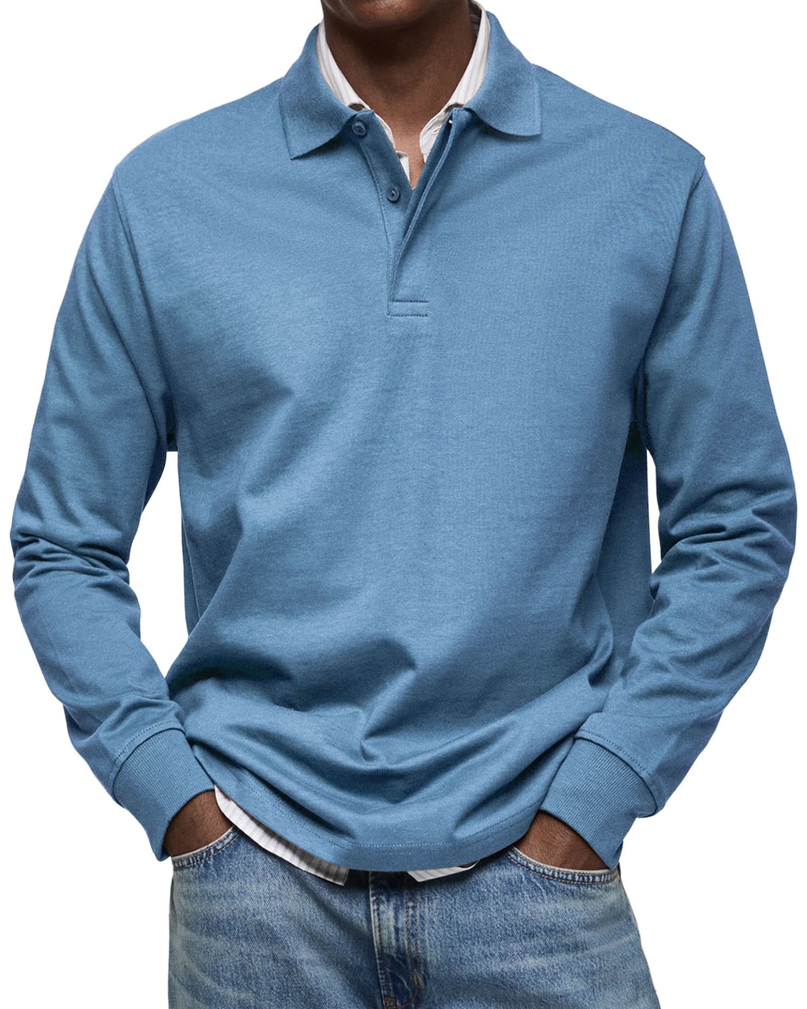 GRANT | Long Sleeve Casual Polo Shirt