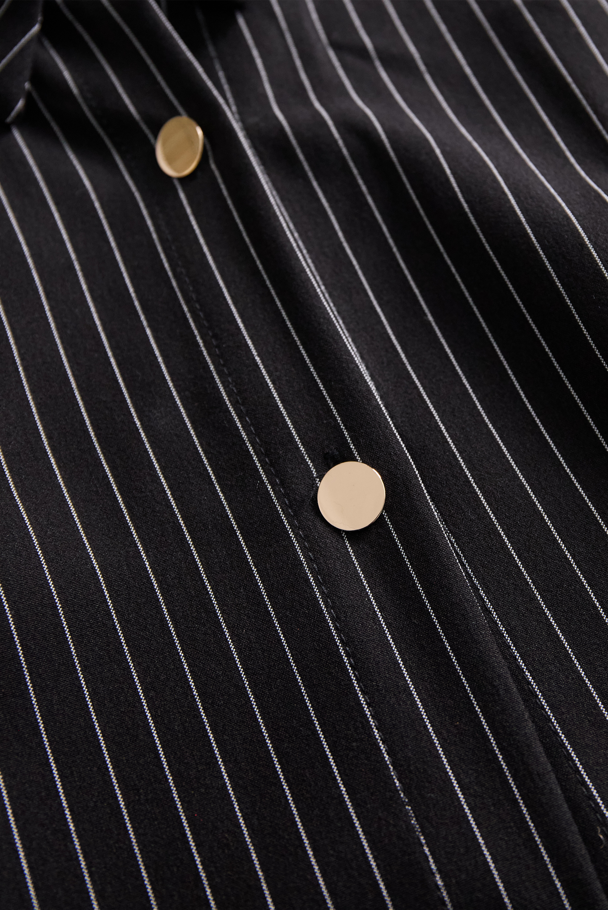 POPPY | Black Pinstripe Shirt Dress