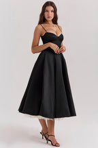 MADEMOISELLE | Black Tulle Midi Dress