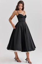MADEMOISELLE | Black Tulle Midi Dress