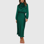MARISTELLA | Luxury Satin Maxi Dress