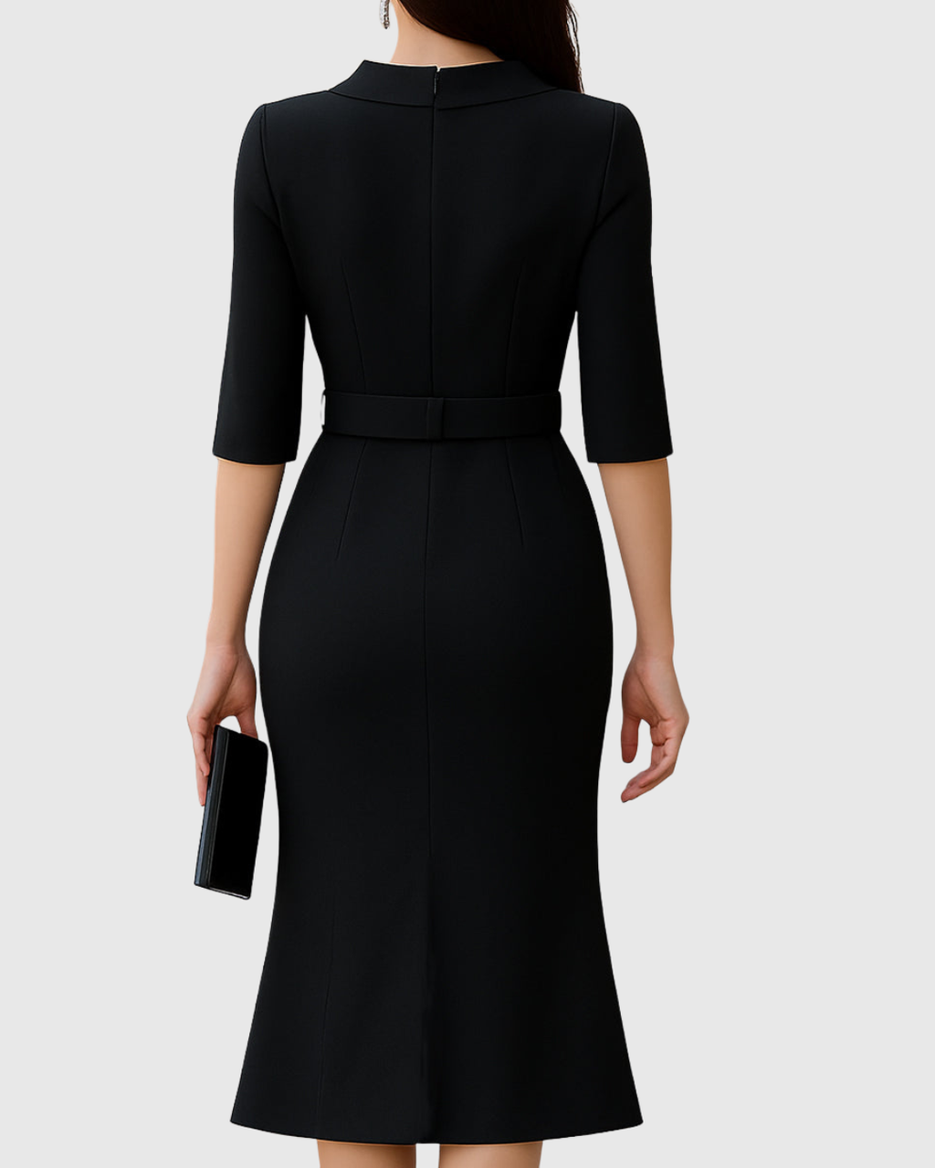 BLYTHEWYN | Classic Black Midi Dress