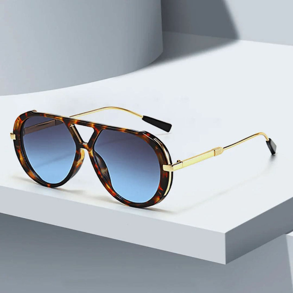 PRIMAL SAVAGE | Tiger Stripe Aviator Sunglasses | UV400 Gold