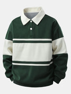MILES | Refined Striped Polo Sweatshirt