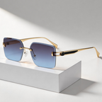 MILANO RIMLESS | Gold Rimless Square Sunglasses | UV400 Luxury