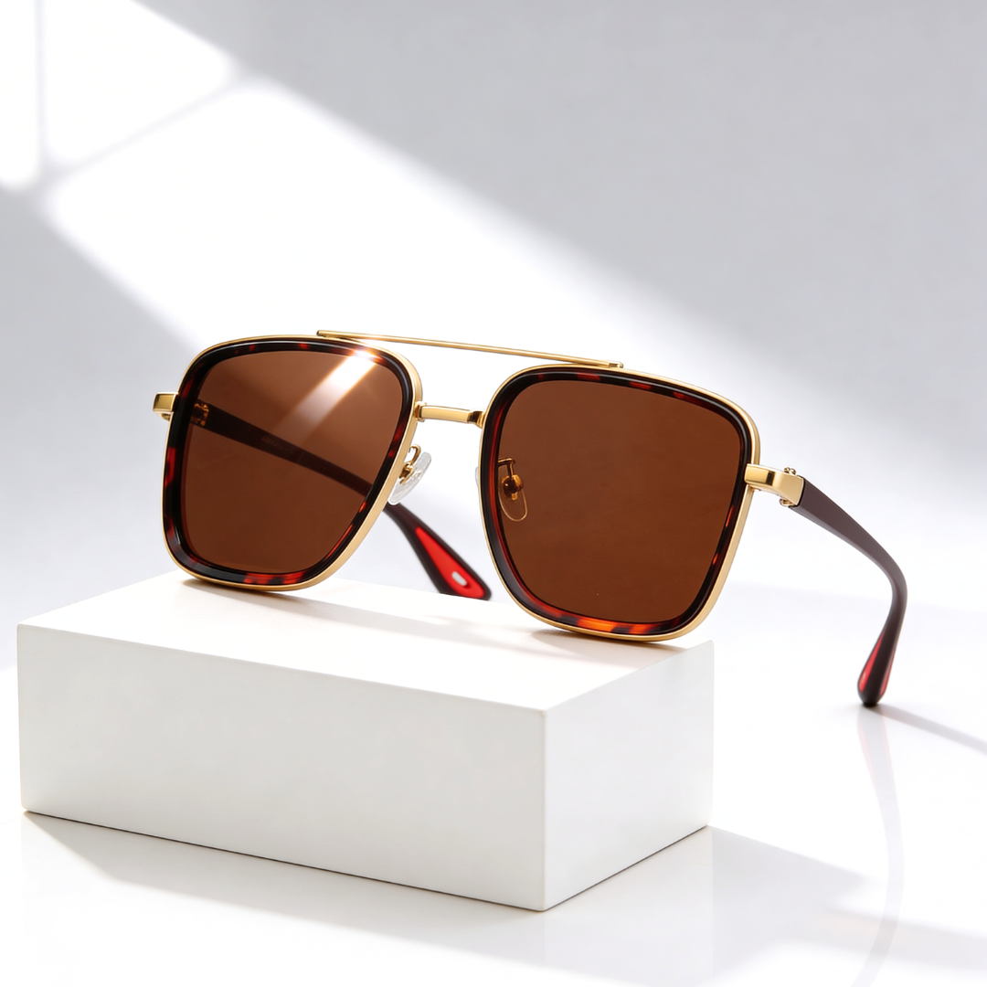 RIFT NOIR X | Square Metal-Acetate Sunglasses | UV380