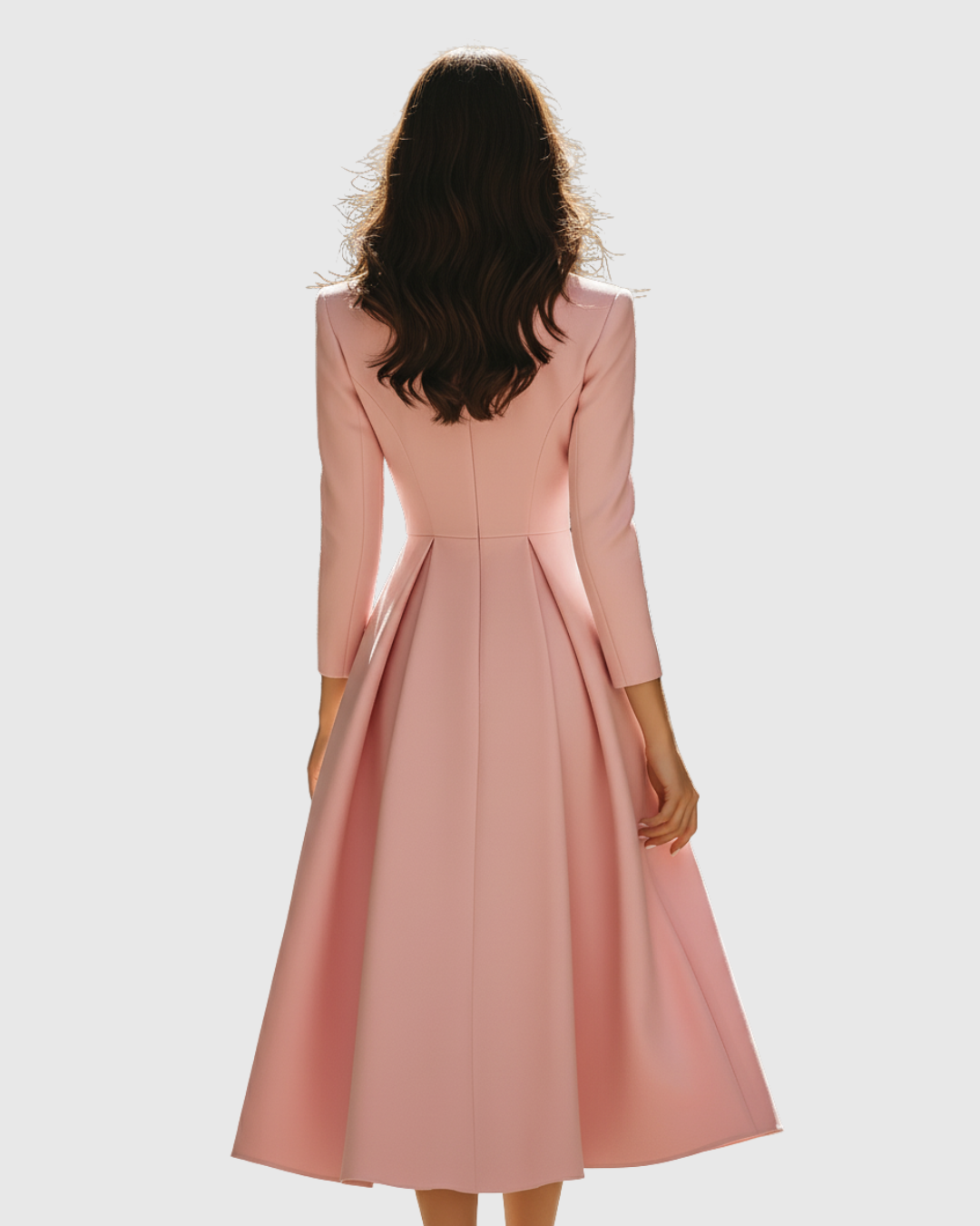 CERYTH | Elegant Pleated Blazer Midi Dress