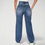 SKYLA | High-Rise Distressed Straight-Leg Jeans for Women