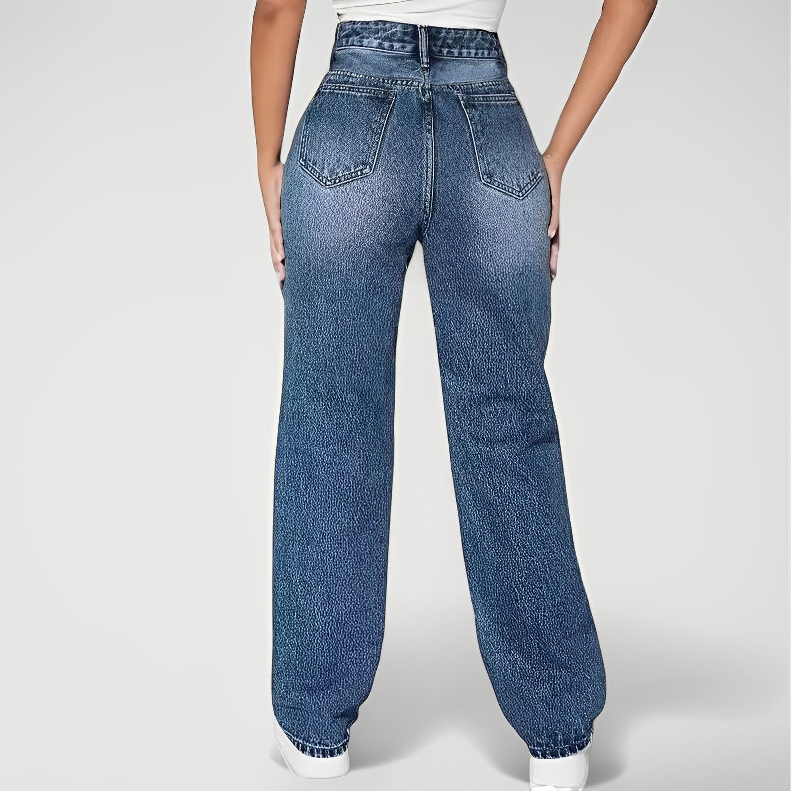 SKYLA | High-Rise Distressed Straight-Leg Jeans for Women