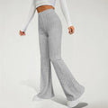 ELARA | Ribbed High-Waist Flared Lounge Pants for Women