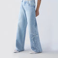 LIORA | Embroidered Butterfly Baggy Wide-Leg Jeans