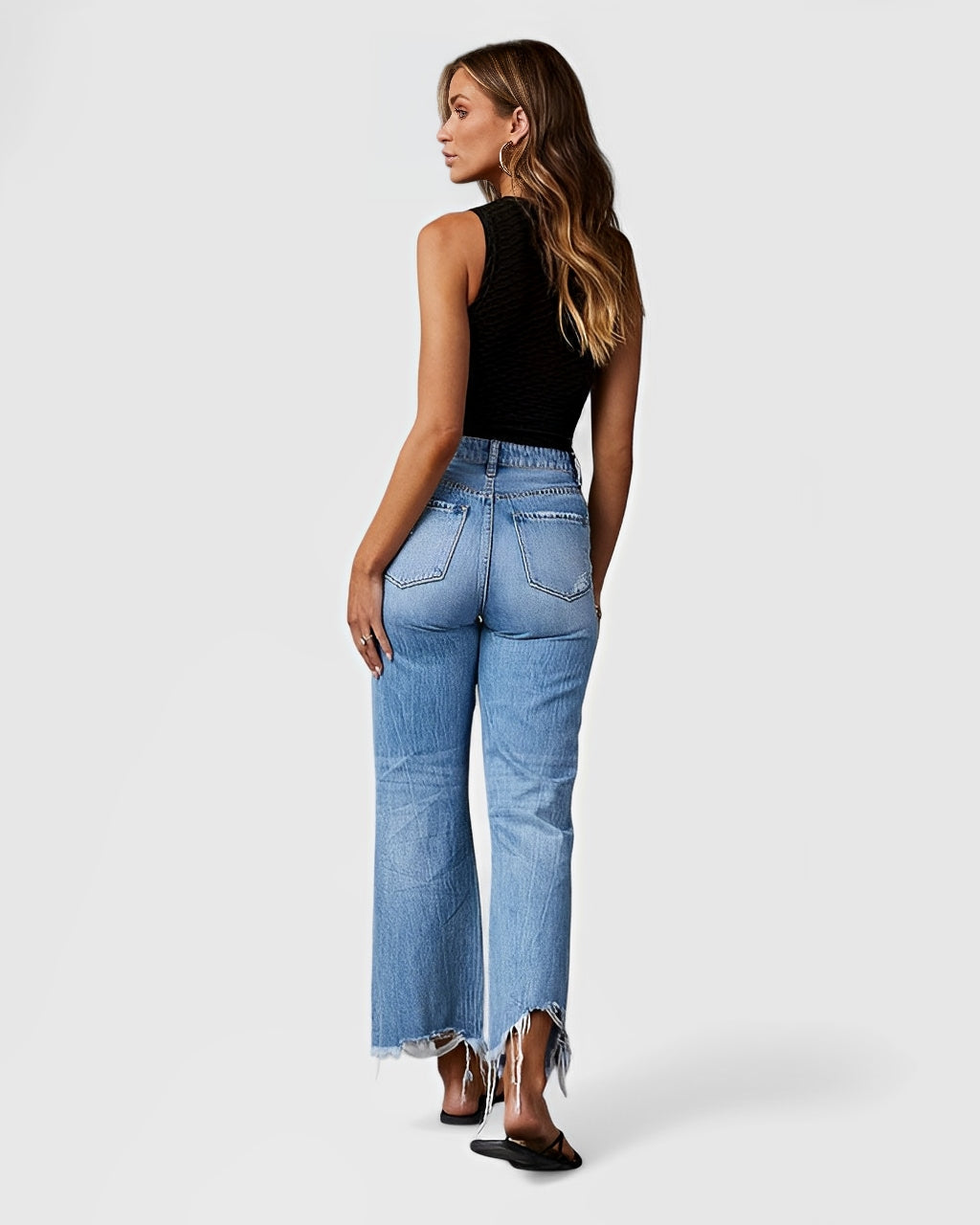 WAVERLY | High-Waist Water-Wash Wide-Leg Jeans for Women