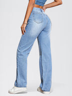 MARLOWE | High-Rise Wide-Leg Light Denim Jeans for Women