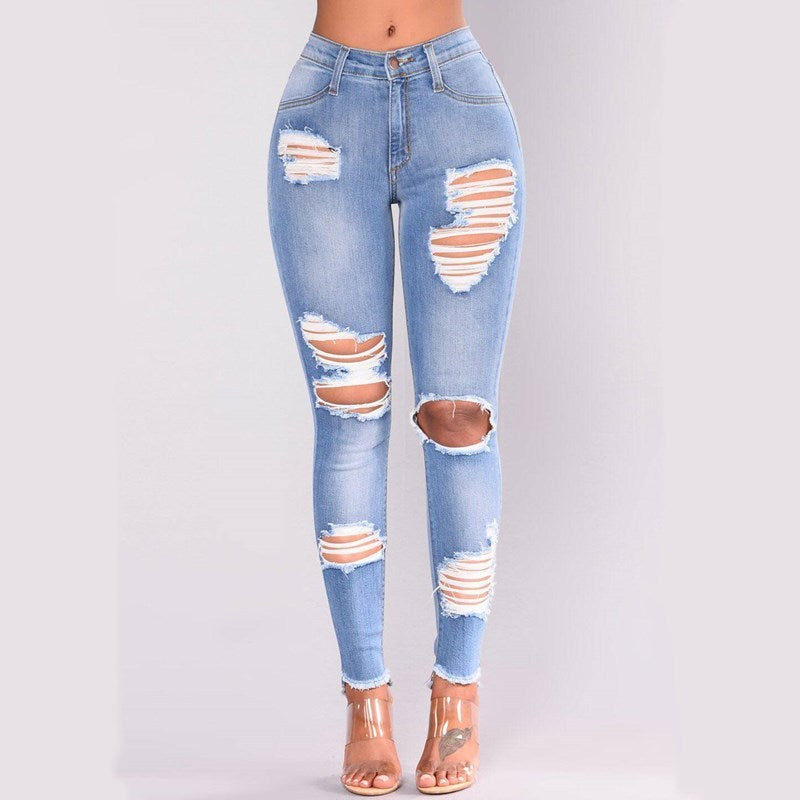 DAXEN | Distressed Slim-Fit Denim Jeans for Women