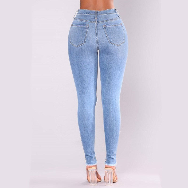 DAXEN | Distressed Slim-Fit Denim Jeans for Women