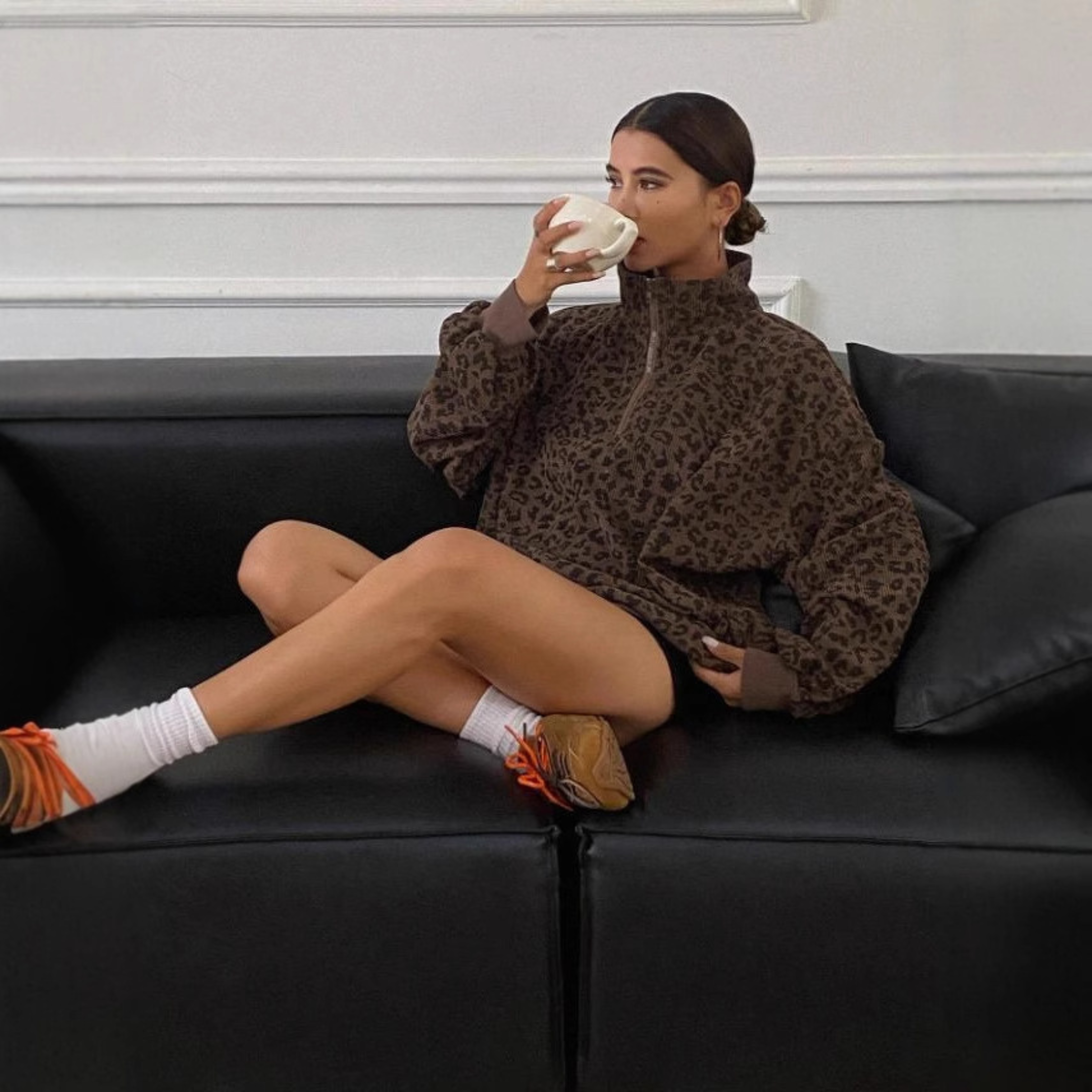 MINDI | Cozy Leopard Print Sweatshirt