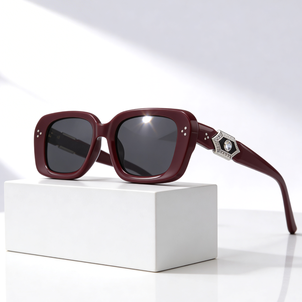 SYDNEY GEM | Rhinestone Oversized Square Sunglasses | UV400