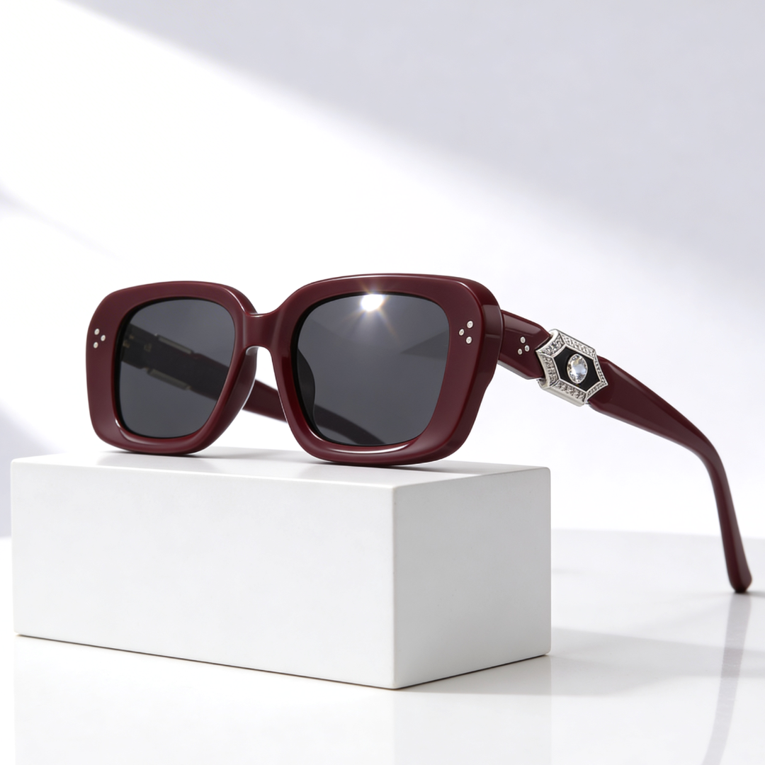 SYDNEY GEM | Rhinestone Oversized Square Sunglasses | UV400