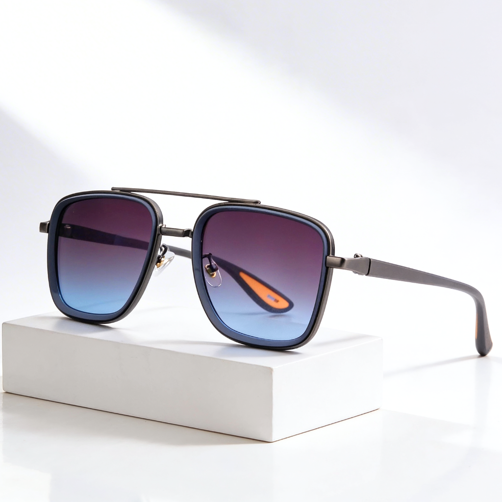 RIFT NOIR X | Square Metal-Acetate Sunglasses | UV380
