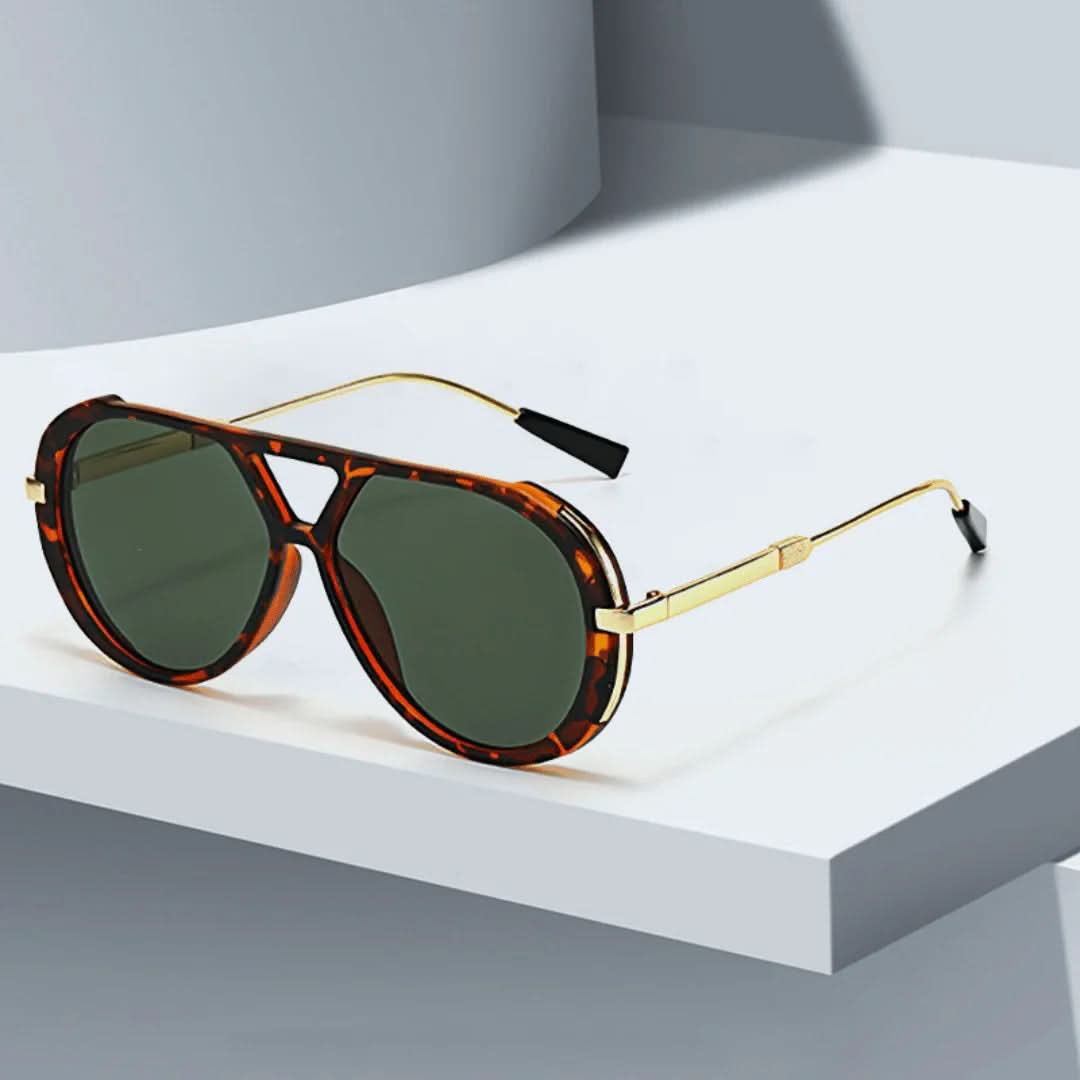 PRIMAL SAVAGE | Tiger Stripe Aviator Sunglasses | UV400 Gold