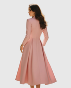 CERYTH | Elegant Pleated Blazer Midi Dress