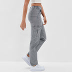 MARIS | High-Waist Straight-Leg Cargo Denim Jeans for Women