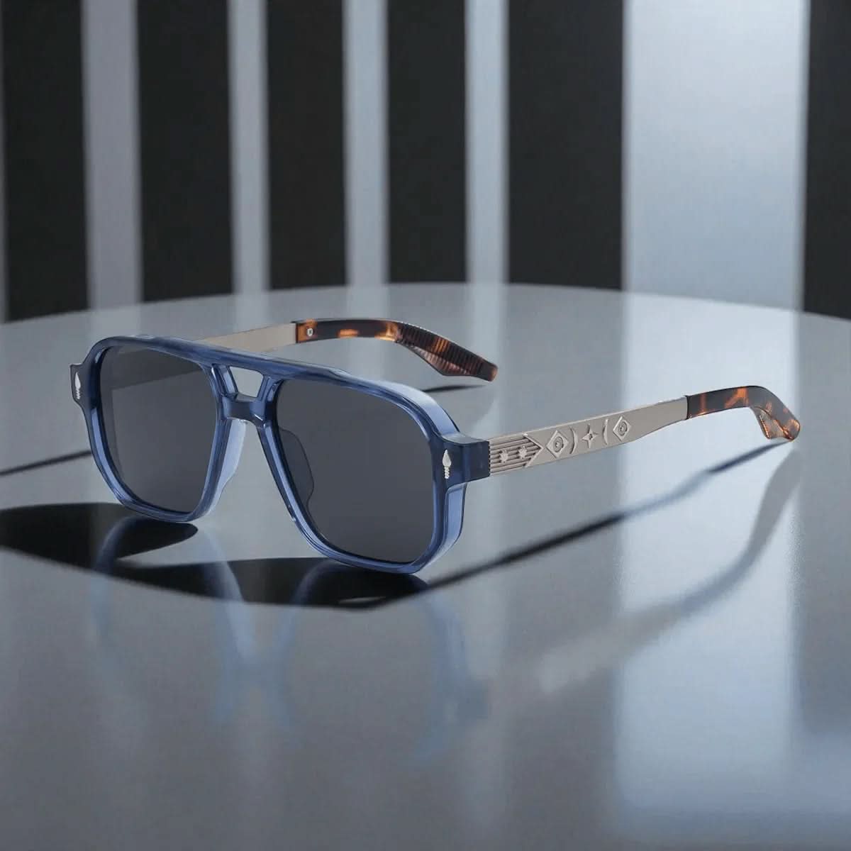 KAIRO CIPHER | Engraved Angular Sunglasses | UV400 No Logo
