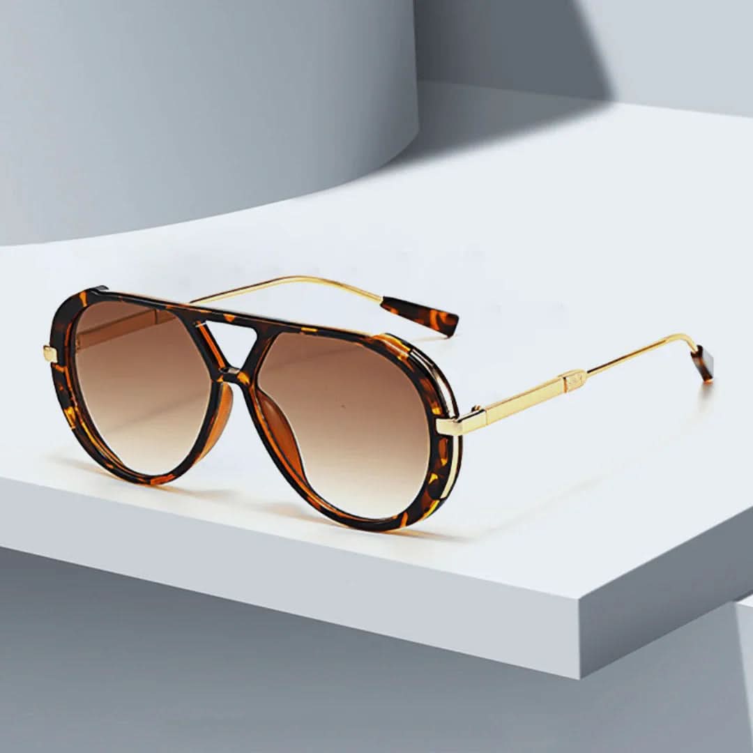 PRIMAL SAVAGE | Tiger Stripe Aviator Sunglasses | UV400 Gold