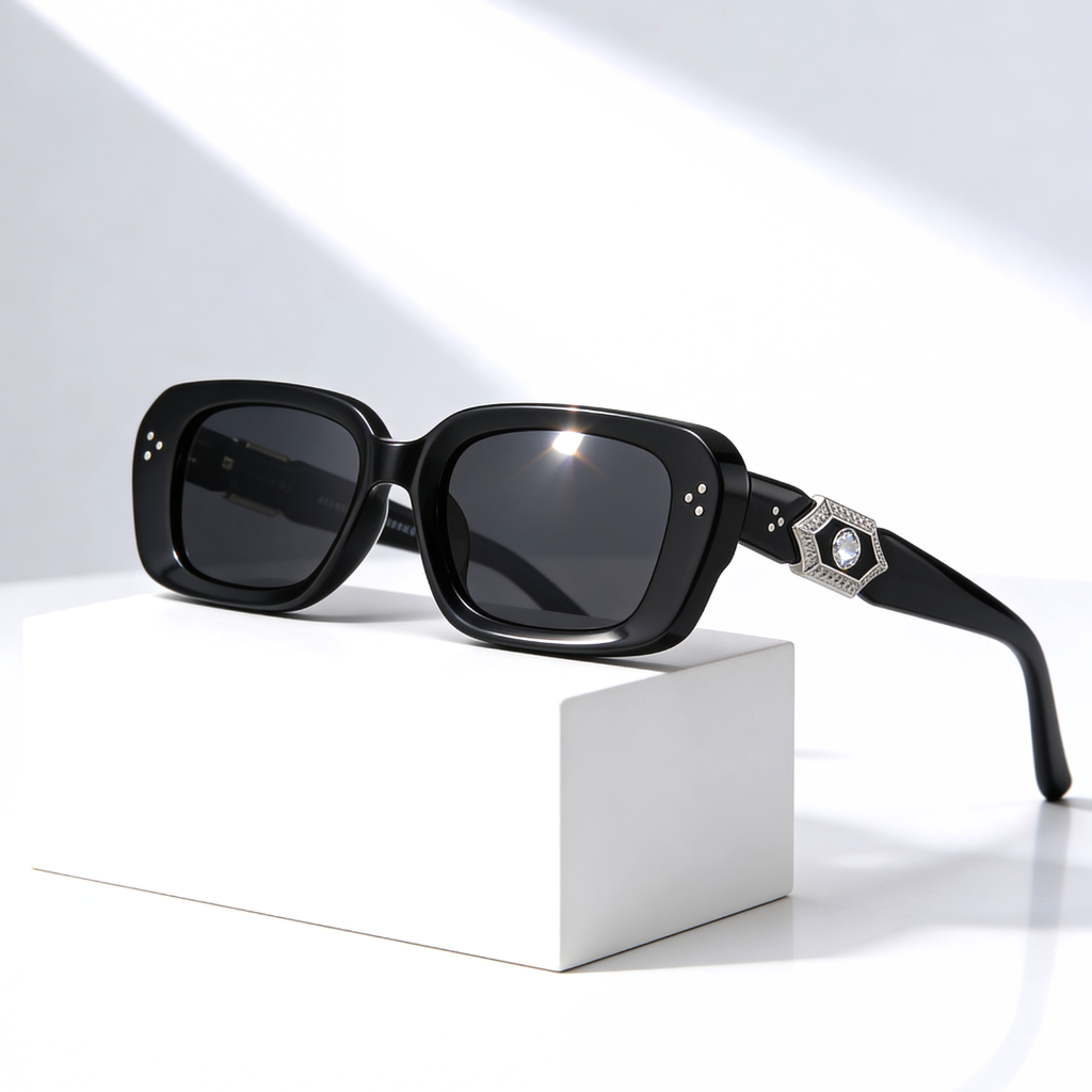 SYDNEY GEM | Rhinestone Oversized Square Sunglasses | UV400