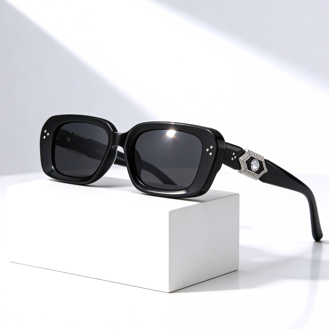 SYDNEY GEM | Rhinestone Oversized Square Sunglasses | UV400