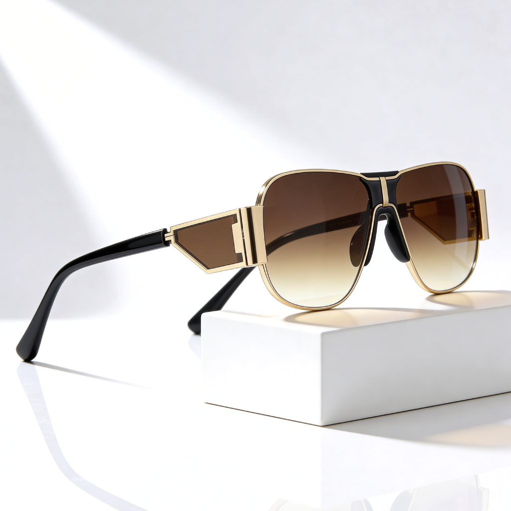 AMALFI SHIELD | Oversized Shield Aviator Sunglasses | UV400