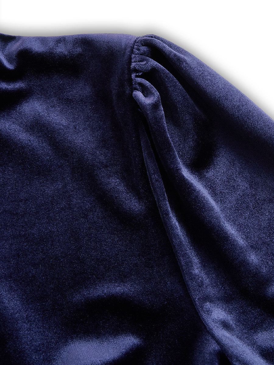 SIBELLA | Navy Long-Sleeve Midi Dress