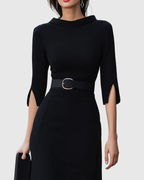 BLYTHEWYN | Classic Black Midi Dress