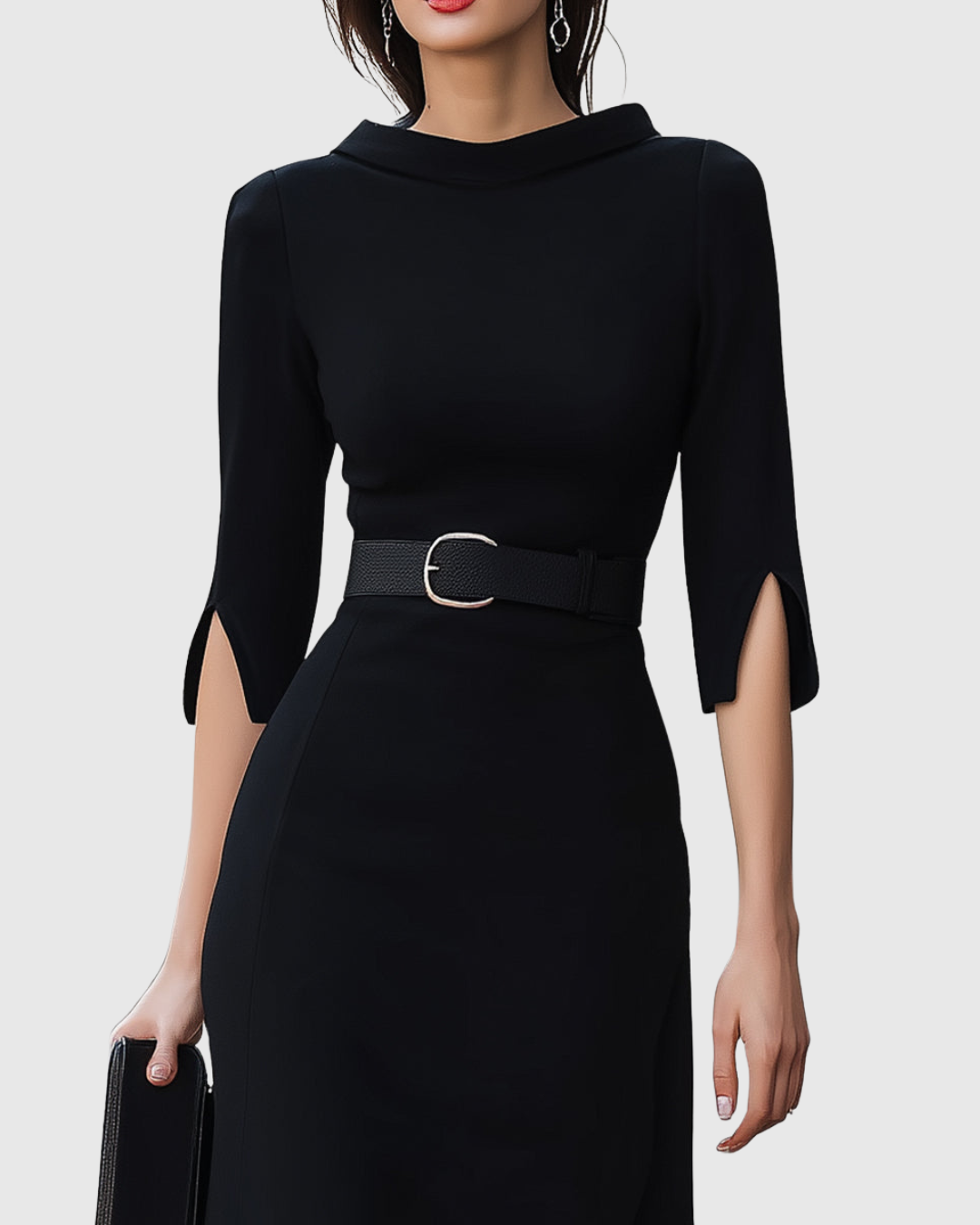 BLYTHEWYN | Classic Black Midi Dress