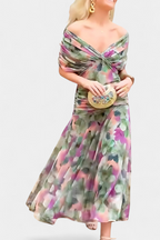 FREYA | Flowing Floral V Neck Dress
