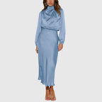 MARISTELLA | Luxury Satin Maxi Dress