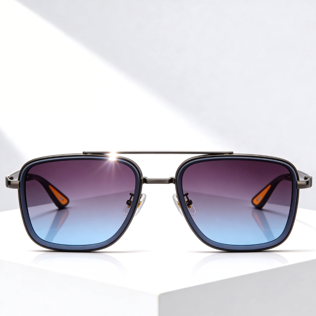 RIFT NOIR X | Square Metal-Acetate Sunglasses | UV380