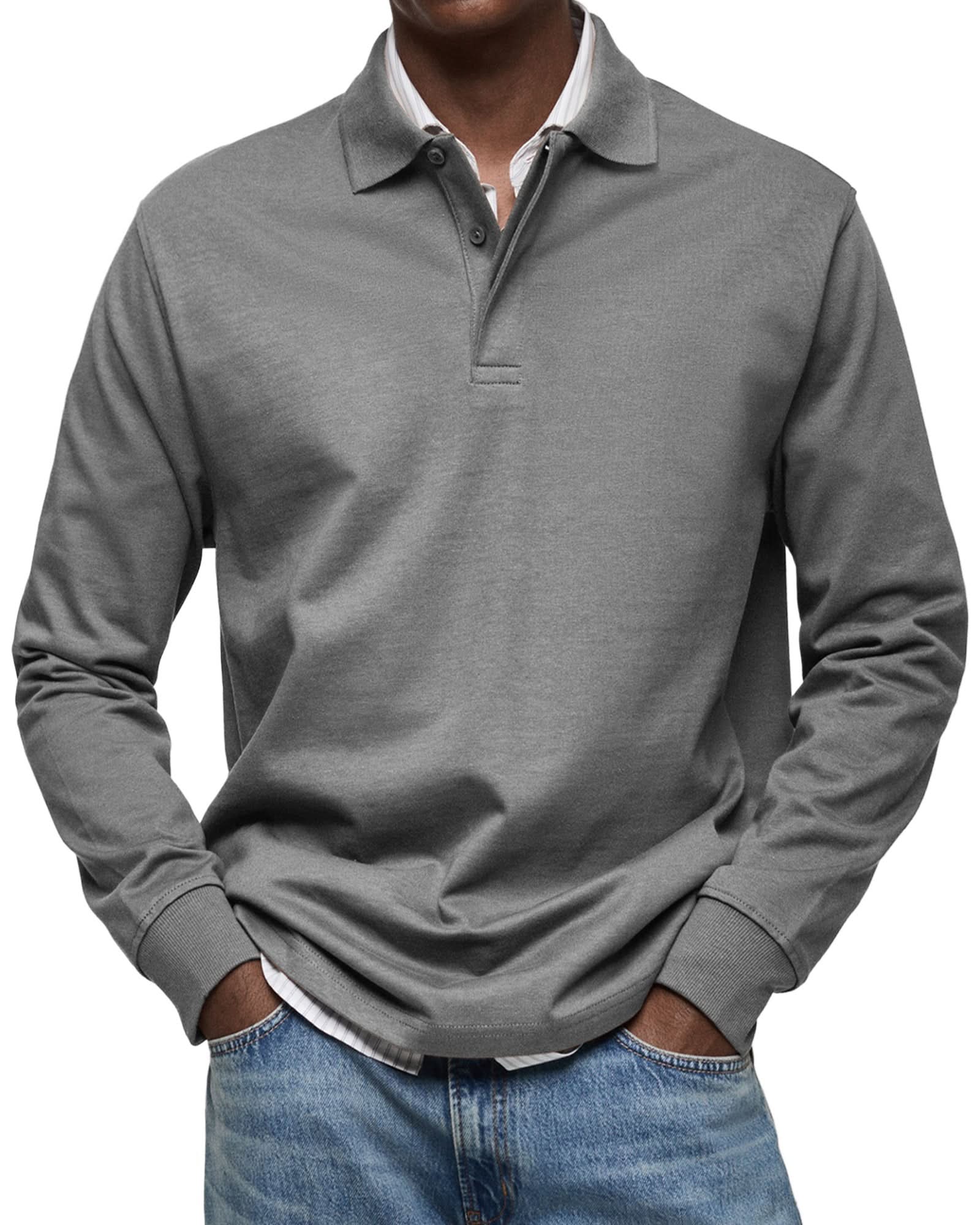GRANT | Long Sleeve Casual Polo Shirt