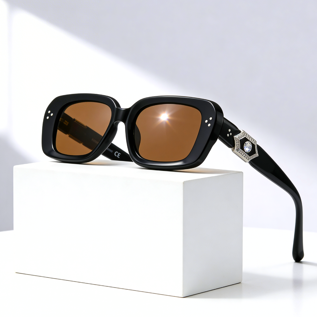 SYDNEY GEM | Rhinestone Oversized Square Sunglasses | UV400