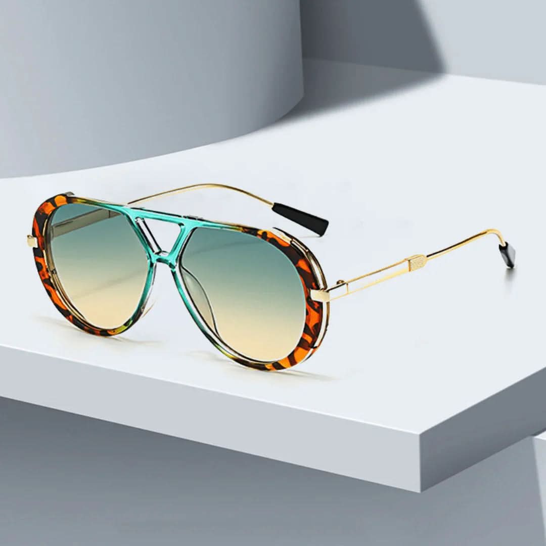PRIMAL SAVAGE | Tiger Stripe Aviator Sunglasses | UV400 Gold