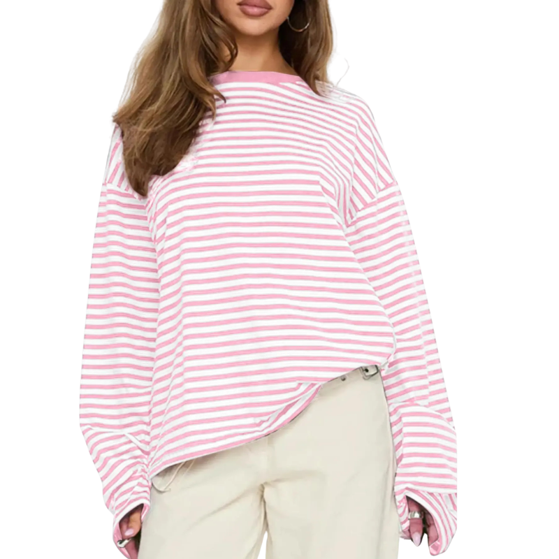 TRACY | Versatile Striped Long Sleeve Shirt