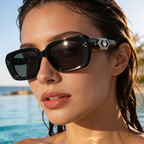 SYDNEY GEM | Rhinestone Oversized Square Sunglasses | UV400