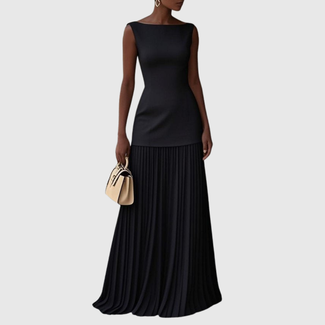 ROWINA | Sleeveless Dress With Flowing Pleats