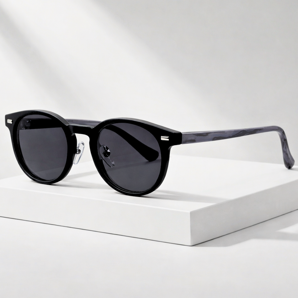 SIENNA DRIFT | Wood-Tone Acetate Sunglasses | UV400 Rounded