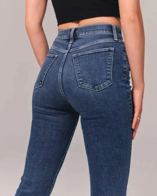 ALBA | Casual Solid-Colour Straight Denim Jeans for Women