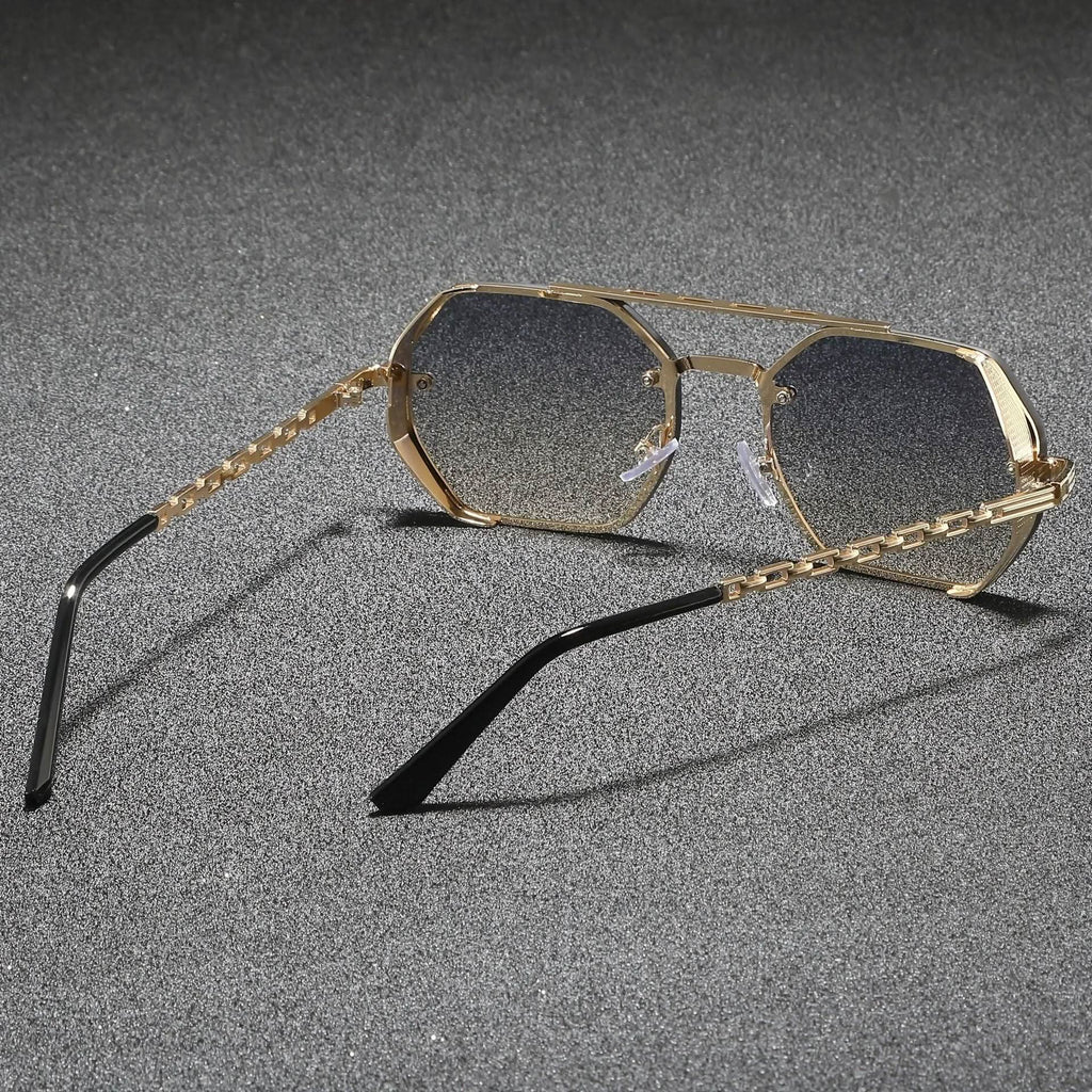 STORME CHAIN | Chain-Link Temple Octagonal Sunglasses | UV400